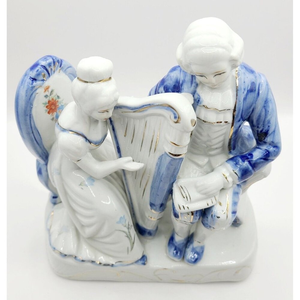 Vintage Porcelain Music Serenade Figurines Man and Woman Reproduction Unbranded - Picture 7 of 10